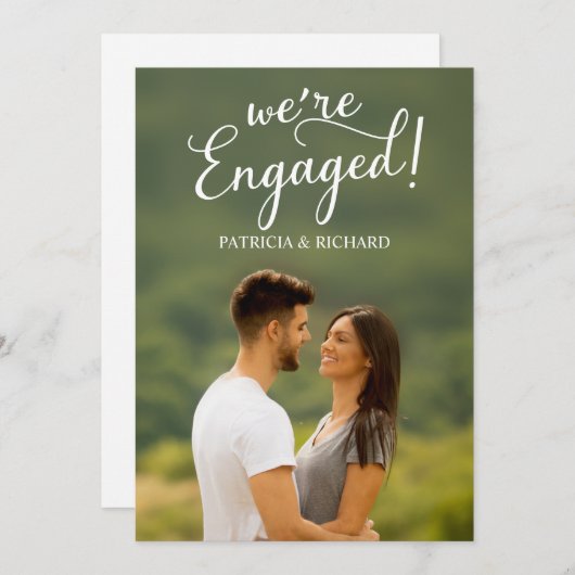 Aankondiging van verloving en sla de datum op (Voorkant / Achterkant)