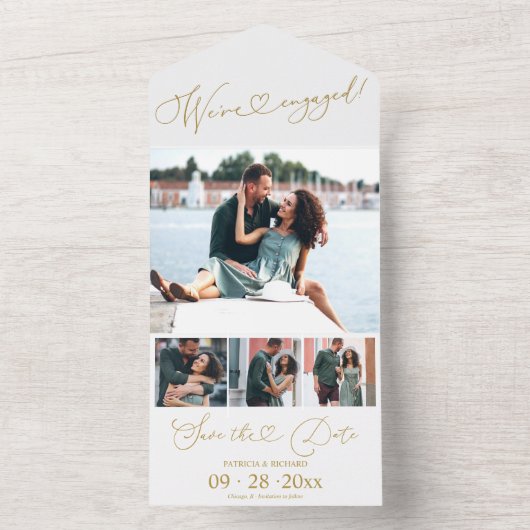 Aankondiging van verloving en sla de datum op (Binnen)