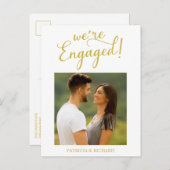 Aankondiging van verloving en sla de datum op briefkaart (Voorkant / Achterkant)