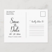 Aankondiging van verloving en sla de datum op briefkaart (Achterkant)