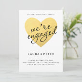 aankondiging van verloving | goudhart (Staand voorkant)