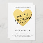 aankondiging van verloving | goudhart (Voorkant / Achterkant)