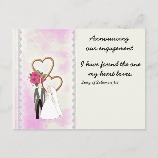 Aankondiging van verloving met Bijbelvers (Voorkant)