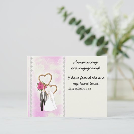 Aankondiging van verloving met Bijbelvers (Staand voorkant)