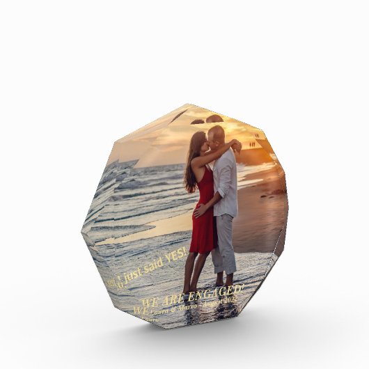 Aankondiging van Verloving Trendy Gold Fotoblokken (Links)