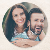 Aankondiging van Verloving van bruiloft opslaan Aa Ronde Kartonnen Onderzetter (Voorkant)