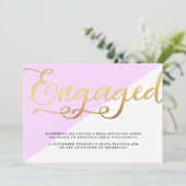 Aankondiging van Verloving voor modern Gold Foil s (Staand voorkant)