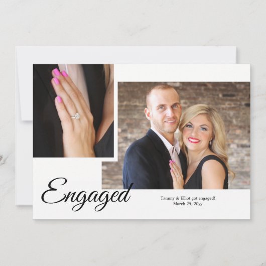 Aankondiging van Verloving voor showy Script-foto' (Voorkant)