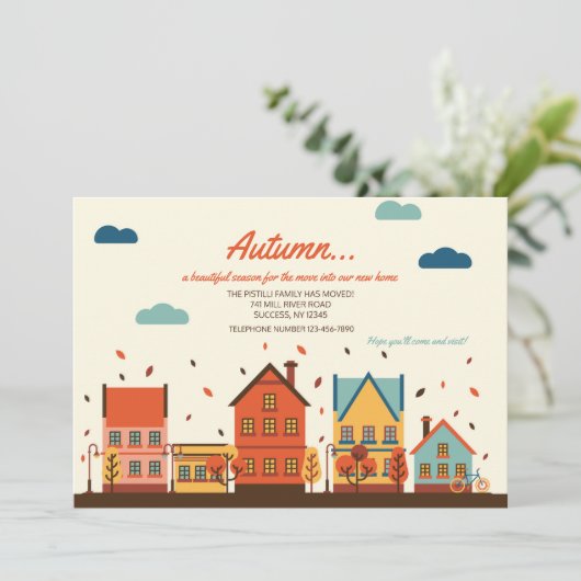 Aankondiging van verplaatsing herfst (Staand voorkant)