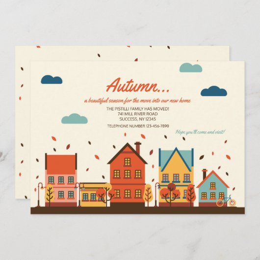 Aankondiging van verplaatsing herfst (Voorkant / Achterkant)
