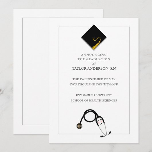 Aankondiging van verpleegkundig Afstuderen (Voorkant / Achterkant)