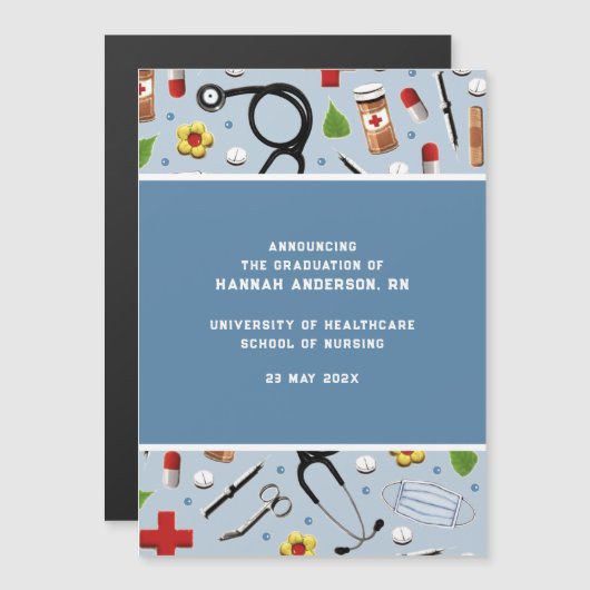 Aankondiging van verpleegkundig Afstuderen (Voorkant / Achterkant)