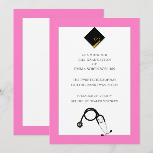 Aankondiging van verpleegkundig Afstuderen (Voorkant / Achterkant)