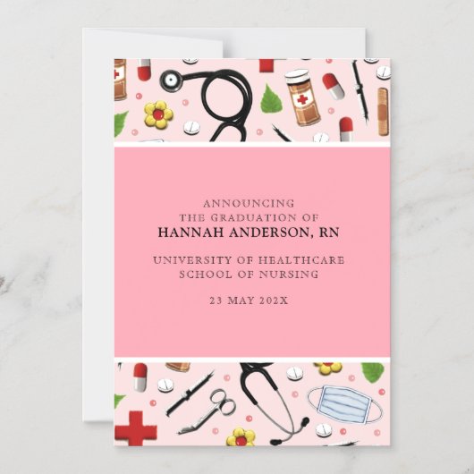 Aankondiging van verpleegkundig Afstuderen (Voorkant)