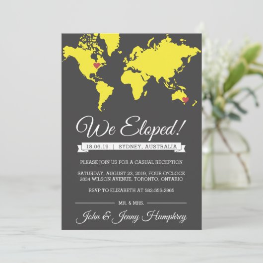 Aankondiging van vertrek en uitnodiging voor recep (Staand voorkant)