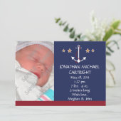 Aankondiging van verzendanker nieuwe baby (Staand voorkant)