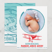 Aankondiging van vliegtuiggeboorte (Voorkant / Achterkant)