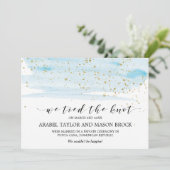 Aankondiging van waterverf Blue and Gold Elopement (Staand voorkant)