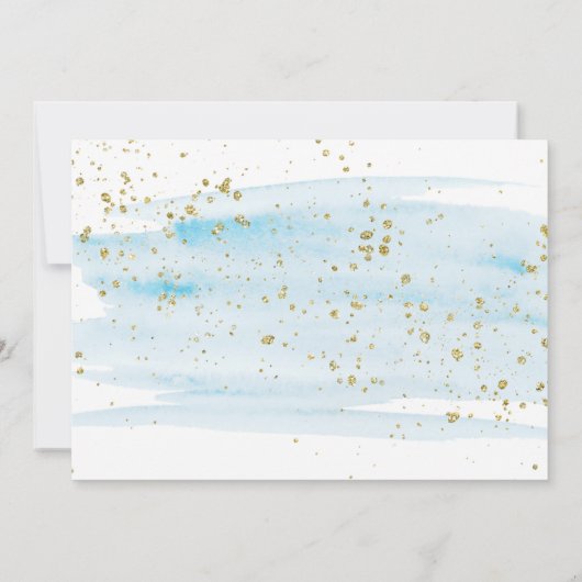 Aankondiging van waterverf Blue and Gold Elopement (Achterkant)