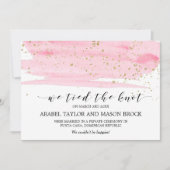 Aankondiging van waterverf Blush & Gold Elopement (Voorkant)