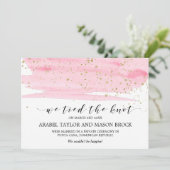 Aankondiging van waterverf Blush & Gold Elopement (Staand voorkant)