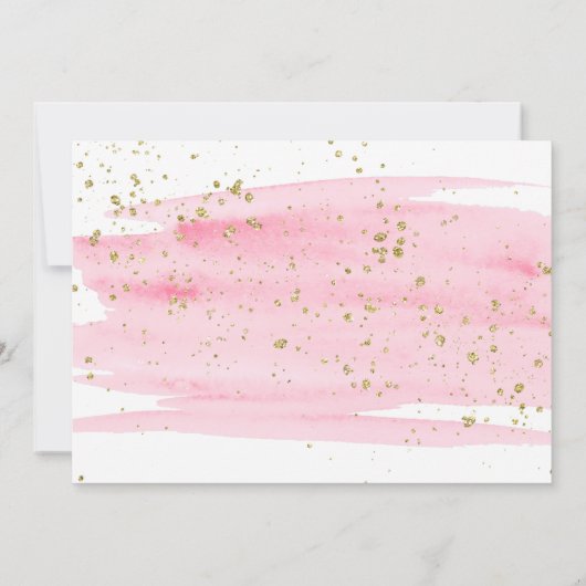 Aankondiging van waterverf Blush & Gold Elopement (Achterkant)