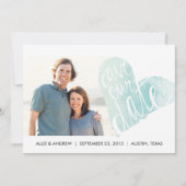 Aankondiging van waterverf hart save the date (Voorkant)