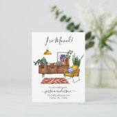 Aankondiging van waterverf Home Moving I-verplaats (Staand voorkant)