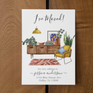 Aankondiging van waterverf Home Moving I-verplaats