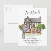 Aankondiging van waterverf Home Moving I-verplaats (Voorkant / Achterkant)