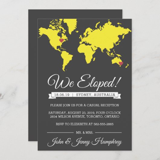 Aankondiging van weglopen en uitnodiging voor rece (Voorkant / Achterkant)