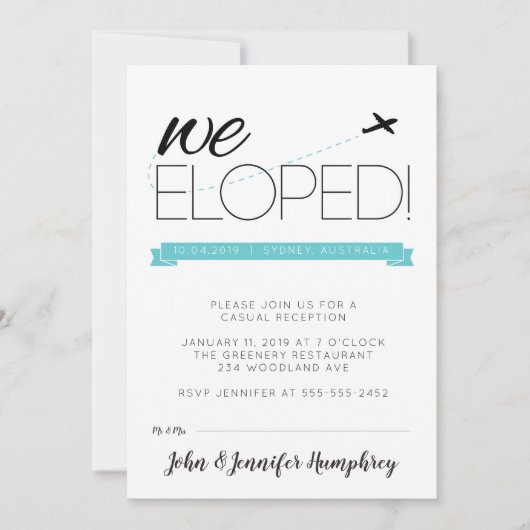 Aankondiging van weglopen en uitnodiging voor rece (Voorkant)