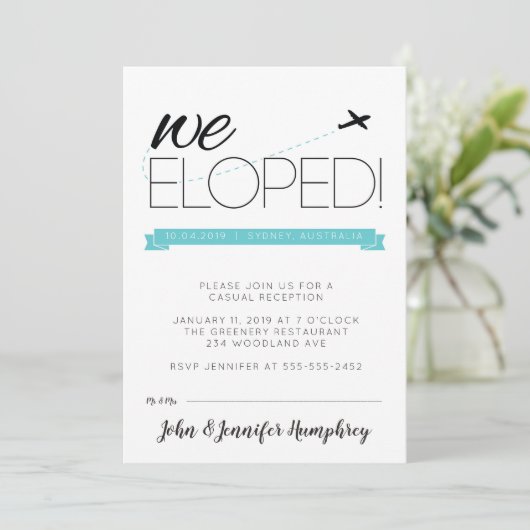 Aankondiging van weglopen en uitnodiging voor rece (Staand voorkant)