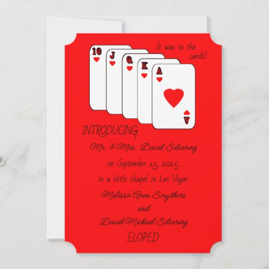 Aankondiging van weglopen Royal Flush (Voorkant)