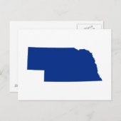 Aankondiging van White and Blue Moving to Nebraska Briefkaart (Voorkant / Achterkant)