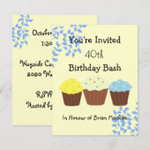 Aankondiging van wijnstokken en cupcakes op zaterd (Voorkant / Achterkant)