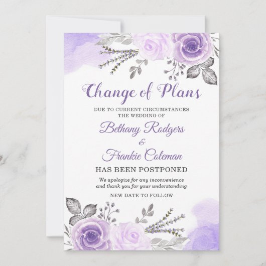 Aankondiging van wijziging van plannen Chic paarse (Voorkant)