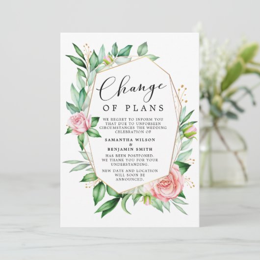 Aankondiging van wijziging van plannen met waterve (Staand voorkant)