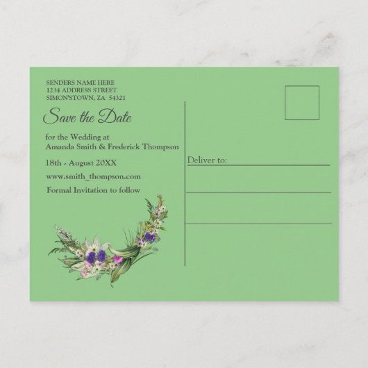 Aankondiging van Wilde Eco-vriendelijke Lentbloeme (Achterkant)