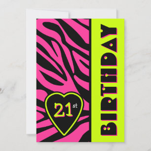 Aankondiging van Zebra Print Retro Colors Birthday
