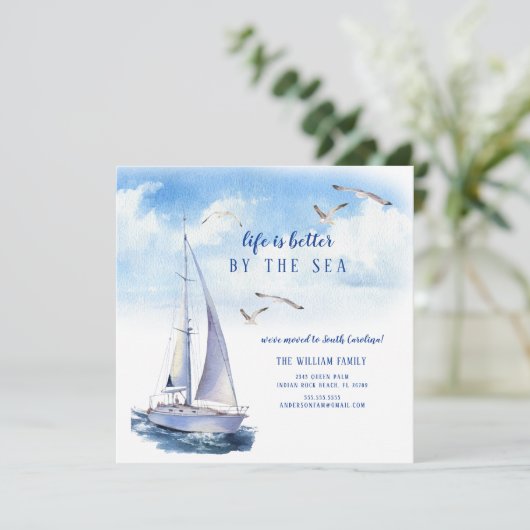 Aankondiging van zeezeilboot (Staand voorkant)