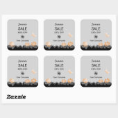 Aankondiging van zomerverkoop op marketingmateriaa vierkante sticker (Vel)