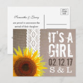 Aankondiging van zonnebloempitten en Baby (Voorkant / Achterkant)