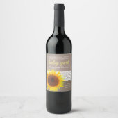 Aankondiging van zonnebloempitten en Baby Wijn Etiket (Voorkant)