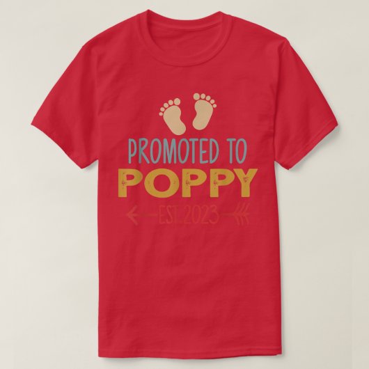 Aankondiging van zwangerschap bij papaverbevalling t-shirt (Design voorkant)
