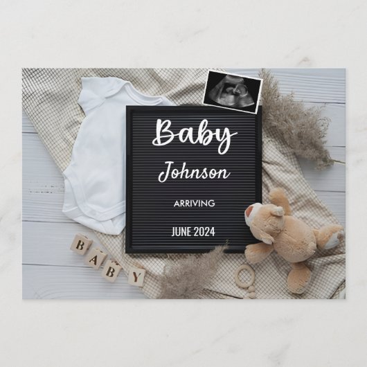 Aankondiging van zwangerschap | Elegante briefkaar (Voorkant)