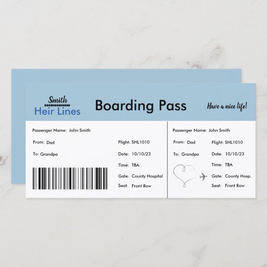 Aankondiging van zwangerschap met reis thema voor  (Voorkant / Achterkant)