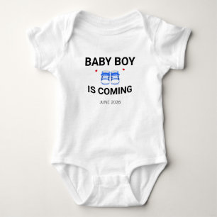 Aankondiging van zwangerschap van baby jongen komt romper