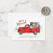 Aankondiging verhuisd met rode vrachtwagen (Voorkant / Achterkant in situ)