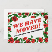 AANKONDIGING VERHUIZING Kleurrijk rood rozenframe  Briefkaart (Voorkant / Achterkant)